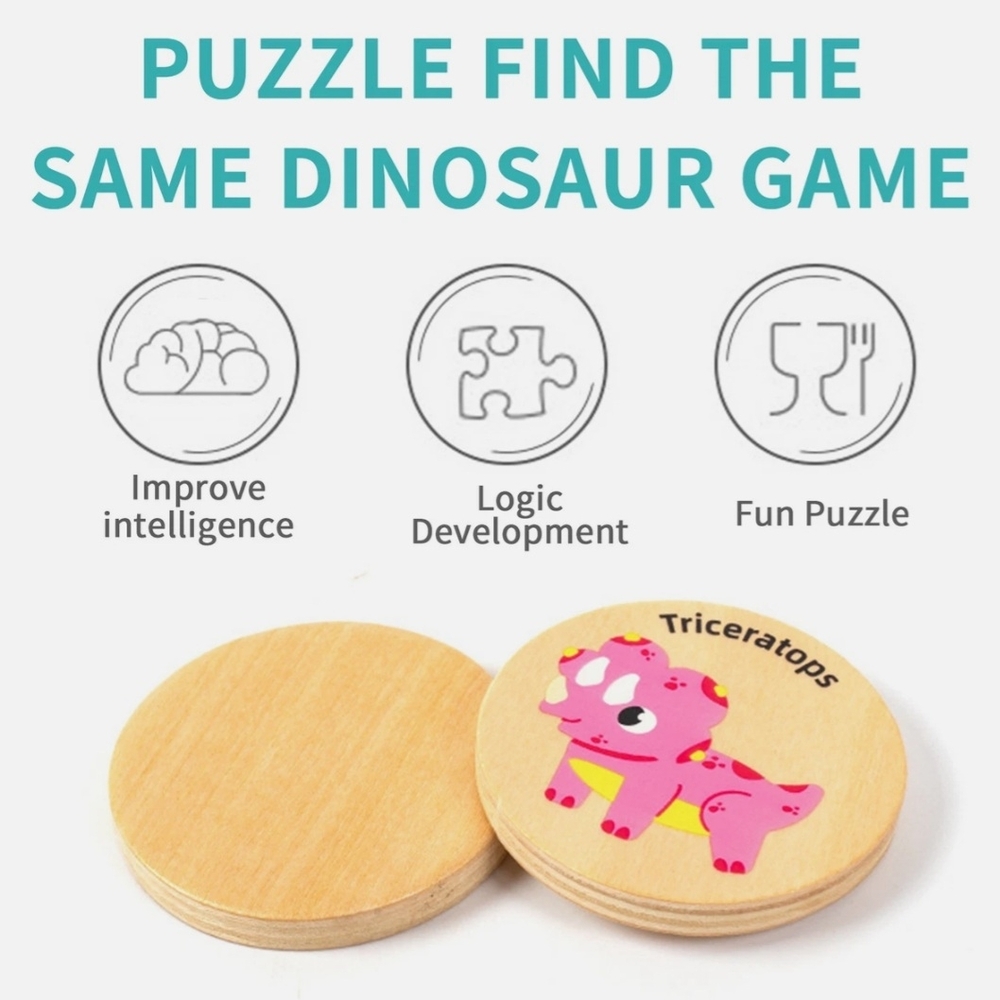 Wood toy for toddler Game! Find the Same - Dinosaurs - Picture 7 of 8